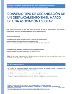 Convention type d'organisation d'une mobilit physique dans le cadre d'un partenariat scolaire en espagnol