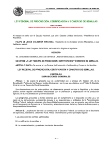 LEY FEDERAL DE PRODUCCIÓN, CERTIFICACIÓN Y COMERCIO DE SEMILLAS