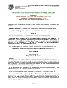 LEY GENERAL DE INSTITUCIONES Y PROCEDIMIENTOS ELECTORALES