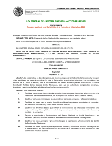 LEY GENERAL DEL SISTEMA NACIONAL ANTICORRUPCIÓN