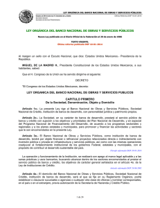 LEY ORGÁNICA DEL BANCO NACIONAL DE OBRAS Y SERVICIOS PÚBLICOS