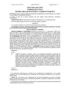 SEGUNDA SECCION PODER EJECUTIVO SECRETARIA DE HACIENDA Y CREDITO PUBLICO