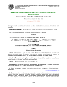 LEY FEDERAL DE TRANSPARENCIA Y ACCESO A LA INFORMACIÓN PÚBLICA GUBERNAMENTAL