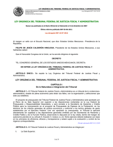 LEY ORGÁNICA DEL TRIBUNAL FEDERAL DE JUSTICIA FISCAL Y ADMINISTRATIVA