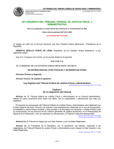 LEY ORGÁNICA DEL TRIBUNAL FEDERAL DE JUSTICIA FISCAL Y ADMINISTRATIVA