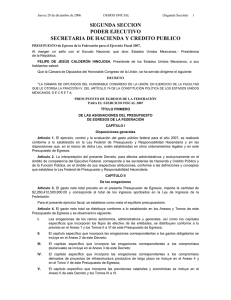 SEGUNDA SECCION PODER EJECUTIVO SECRETARIA DE HACIENDA Y CREDITO PUBLICO