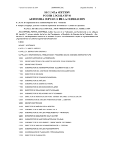 SEGUNDA SECCION PODER LEGISLATIVO AUDITORIA SUPERIOR DE LA FEDERACION