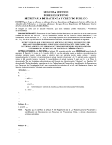 SEGUNDA SECCION PODER EJECUTIVO SECRETARIA DE HACIENDA Y CREDITO PUBLICO