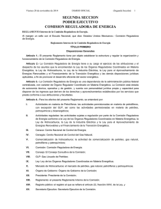 SEGUNDA SECCION PODER EJECUTIVO COMISION REGULADORA DE ENERGIA