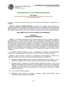 REGLAMENTO DE LA LEY DE PRODUCTOS ORGÁNICOS