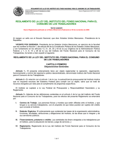 REGLAMENTO DE LA LEY DEL INSTITUTO DEL FONDO NACIONAL PARA... CONSUMO DE LOS TRABAJADORES
