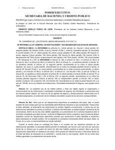 PODER EJECUTIVO SECRETARIA DE HACIENDA Y CREDITO PUBLICO