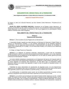 REGLAMENTO DEL CÓDIGO FISCAL DE LA FEDERACIÓN