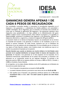 GANANCIAS GENERA APENAS 1 DE CADA 6 PESOS DE RECAUDACION