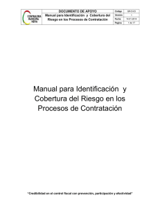 GR-D-03 MANUAL PARA IDENTIFICACION Y COBERTURA DEL RIESGO EN LOS PROCESOS DE CONTRATACION