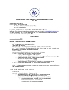Agenda Reunión Comité Directivo y Comité Académico de CLADEA