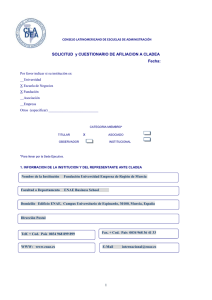 Fundación Universidad Empresa de Región de Murcia - ENAE Business School-Solicitud y cuestionario de afiliación a Cladea