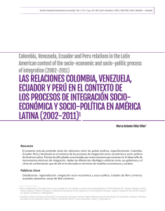 LAS RELACIONES COLOMBIA, VENEZUELA, ECUADOR Y PERÚ