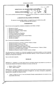 Por la cual se establece la jornada iaboral y el horario de atención