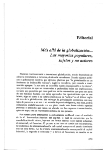 allá de la globalización... Las mayorías populares, sujetos y no actores