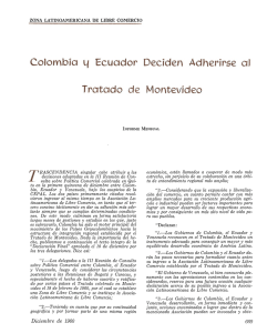 Colombia 4 Ecuador Deciden Adherirse al Tratado de Montevideo