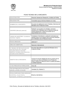 Ficha Técnica de la Encuesta - Ministerio de Salud y Protección Social