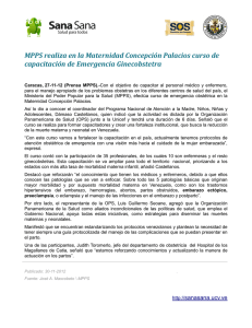 MPPS realiza en la Maternidad Concepción Palacios curso