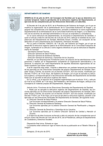 ORDEN de 23 de julio de 2015, del Consejero de Sanidad, por la