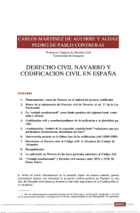 Derecho civil navarro y codificaci&oacute;n civil en Espa&ntilde;a. Mart&iacute;nez de