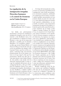 La regulación de la inmigración irregular. Derechos humanos y el