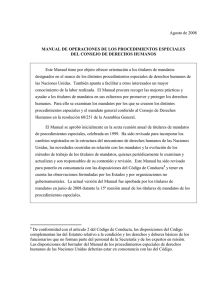 Manual de Operaciones de los Procedimientos Especiales