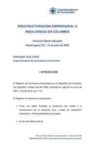 reestructuraci&oacute;n empresarial e insolvencia en colombia