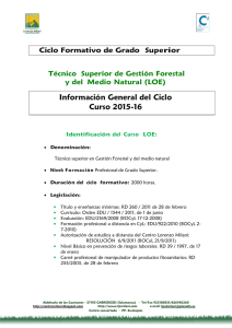 Información General del Ciclo Curso 2015-16