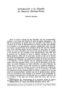 Introducción a la lilosolía de Maurice Merleau-Ponty