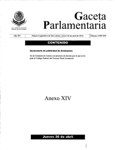 Anexo XIV - Gaceta Parlamentaria, Cámara de Diputados