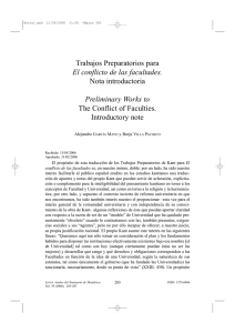 Trabajos Preparatorios para El conflicto de las facultades. Nota