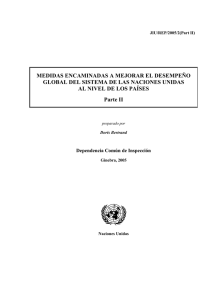 Medidas encaminadas a mejorar el desempeño global del sistema de