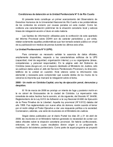 Condiciones de detención en la Unidad Penitenciaria N° 6 de Río