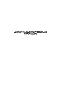 ley orgánica del sistema venezolano para la calidad