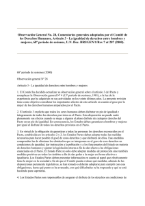 Observación general 28, Artículo 3 – La igualdad de los derechos