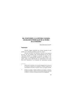 DEL POSITIVISMO A LA H|STORIA CULTURAL. UN BALANCE