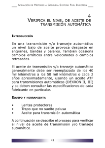 VERIFICA EL NIVEL DE ACEITE DE TRANSMISIÓN AUTOMÁTICA