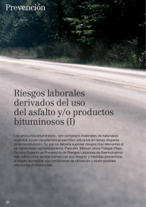 Riesgos laborales derivados del uso del asfalto y/o productos