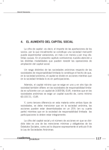 4. el aumento del capital social