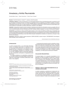 Anestesia y Artritis Reumatoide