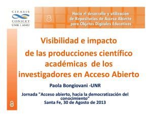 Visibilidad e impacto de las producciones cient&iacute;fico acad&eacute;micas de