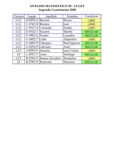 ANÁLISIS MATEMÁTICO III - LCC/LF Segundo Cuatrimestre 2008