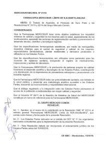 Page 1 VERCOSUR/GMC/RES. Nº 21/16 FARMACOPEA