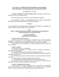 1 ley para la administración de bienes asegurados, decomisados o