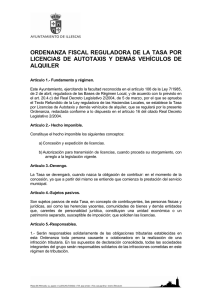 ordenanza fiscal reguladora de la tasa por licencias de